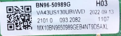 MAIN PARA TV SAMSUNG / NUMERO DE PARTE BN96-50989G / KANT_SU2E_AU7000 / MC92A280694A / BN9650989G / VA43US130UBWVD / PANEL CY-BT043HGEVDH / DISPLAY HV430QUB-F1C / MODELO UN43TU690TFXZA BE14	 - Imagen 2